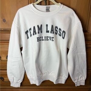 Team Lasso Believe Gildan Heavy Blend Classic White Sweatshirt